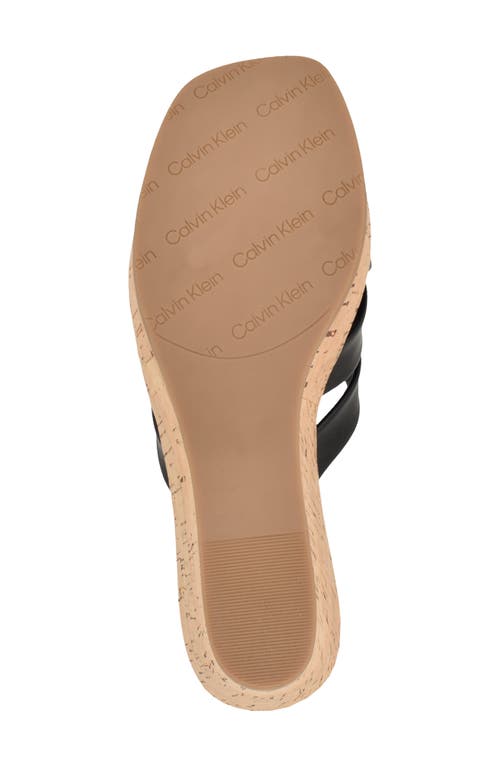 Calvin Klein Hayes Platform Wedge Slide Sandal In Black
