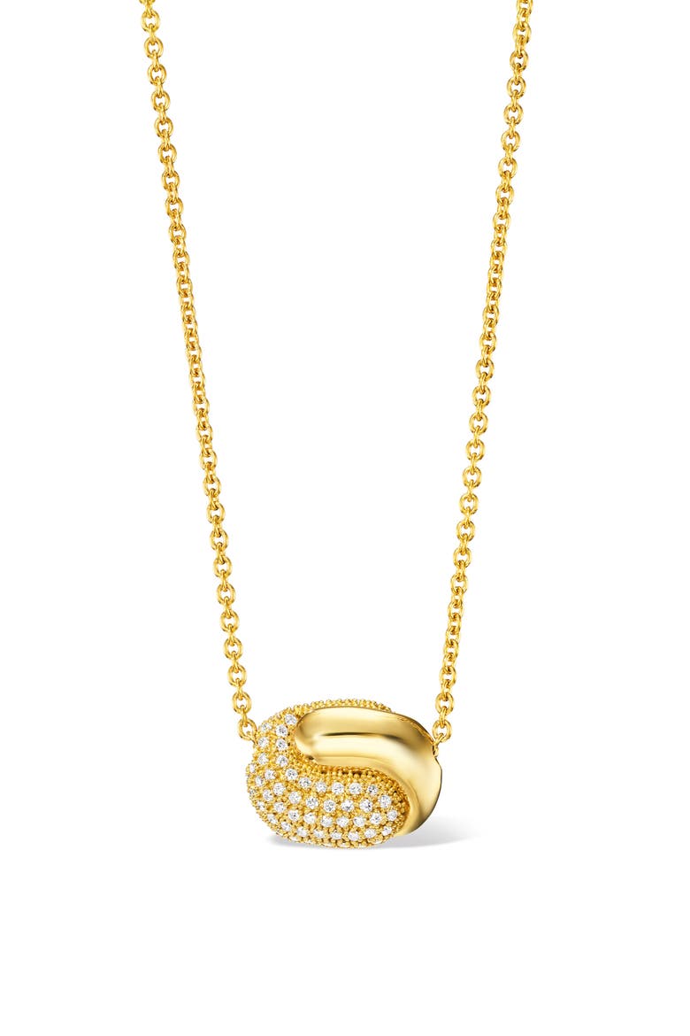 Holos Small Hug 18K Gold & Diamond Pendant Necklace, Main, color, WHITE GOLD
