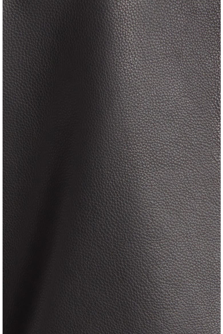 Monochrome Leather Biker Jacket, Alternate, color, BLACK