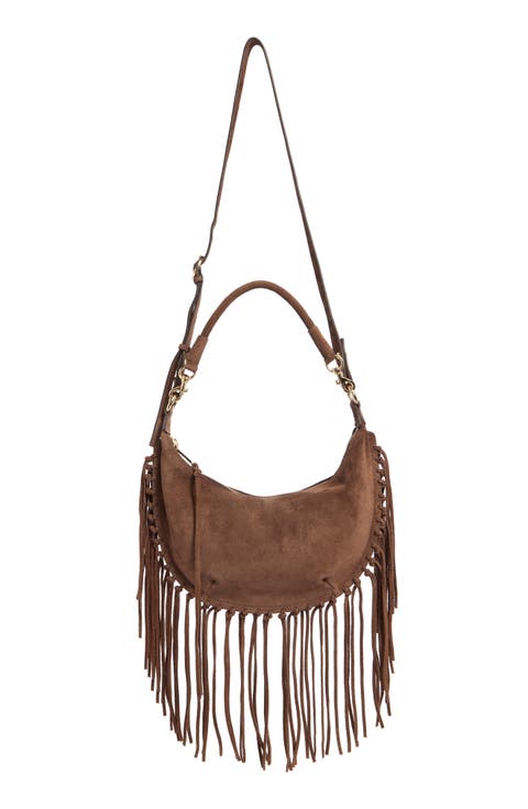 Darren Slim Fringe Suede Crossbody Bag
