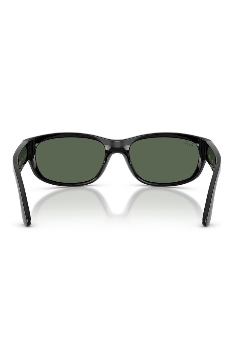 Kids' 55mm Pillow Sunglasses, Alternate, color, BLACK / DARK GREEN