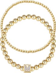 Adornia Set of 2 Gold Plated Stretch Bracelets
