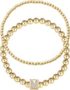 Adornia Set of 2 Gold Plated Stretch Bracelets