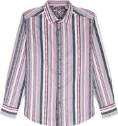 Robert Graham Bramshaw Mixed Stripe Stretch Cotton Button-Up Shirt
