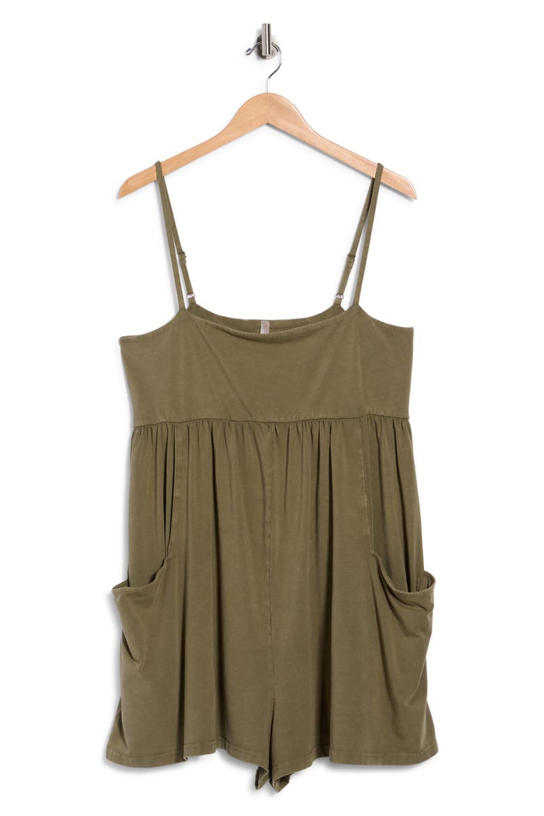 FP Movement Hot Shot Strappy Romper, Main, color, DK GREEN