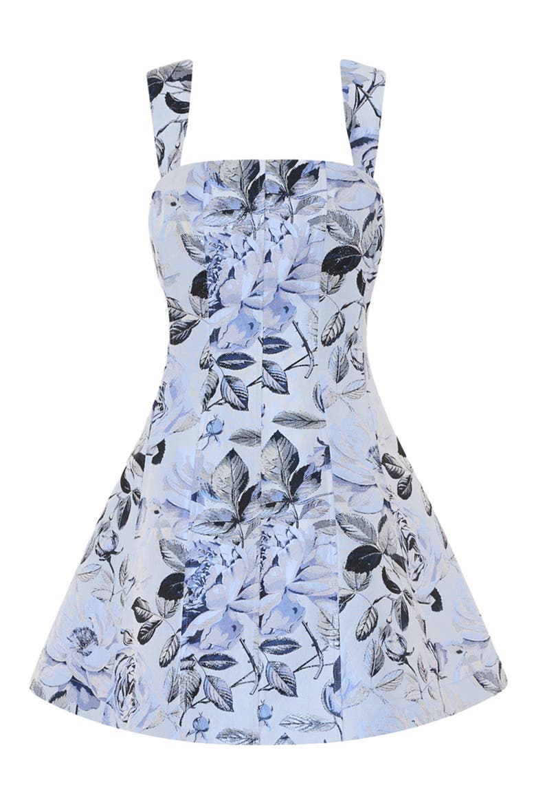 Elodie Metallic Jacquard Minidress, Alternate, color, BLUE/ NAVY