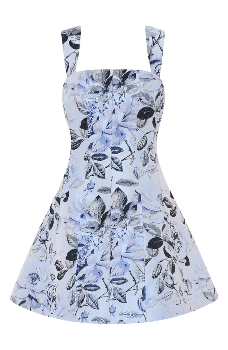 Milly Elodie Metallic Jacquard Minidress, Alternate, color, Blue/ Navy