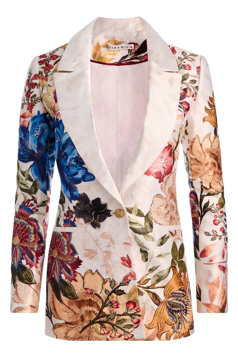 Denny Slim Notch Collar Boyfriend Blazer, Alternate, color, FALLEN PETALS LG