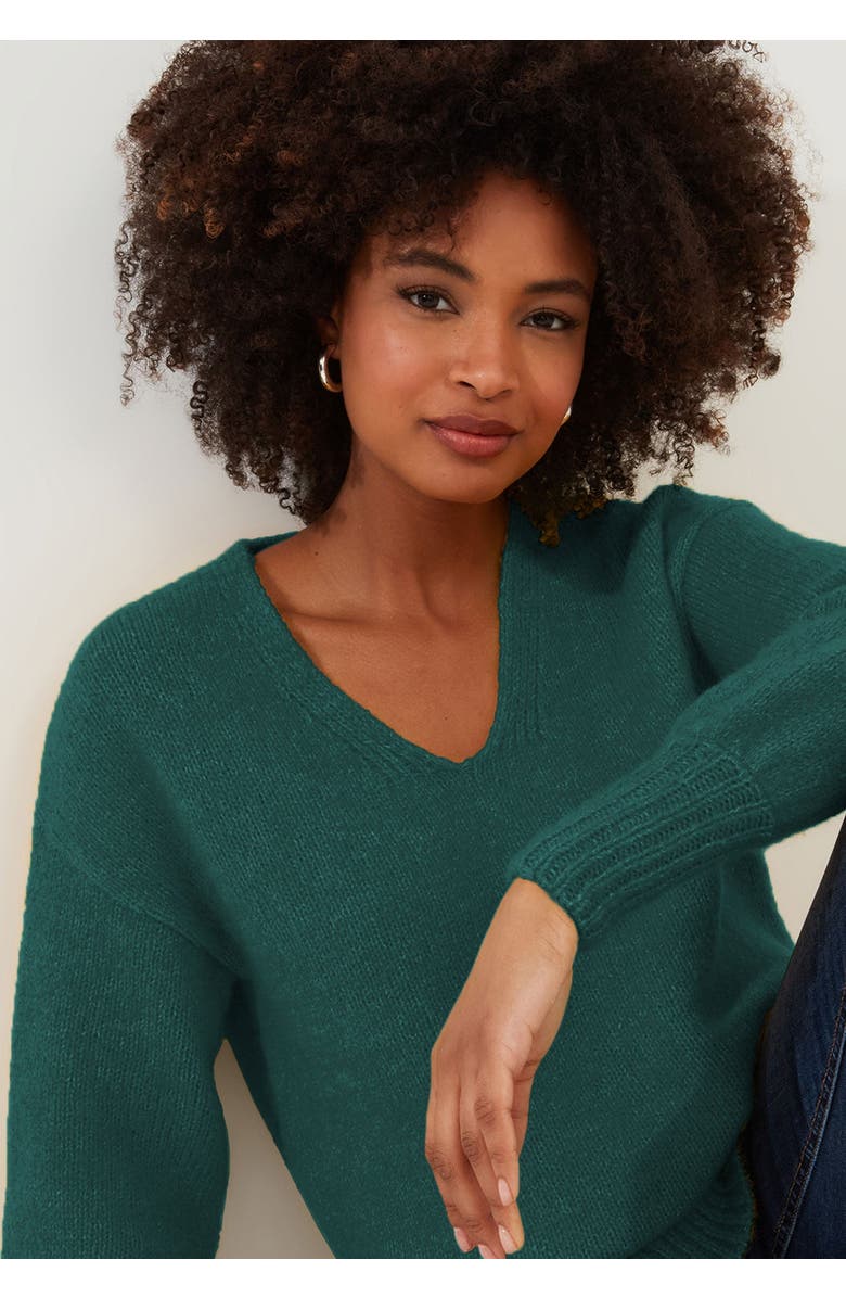 Joe Browns Cozy V-Neck Pullover Sweater, Main, color, Teal