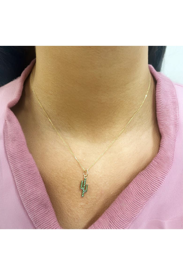 Tsavorite Cactus Charm, Alternate, color, Tsavorite