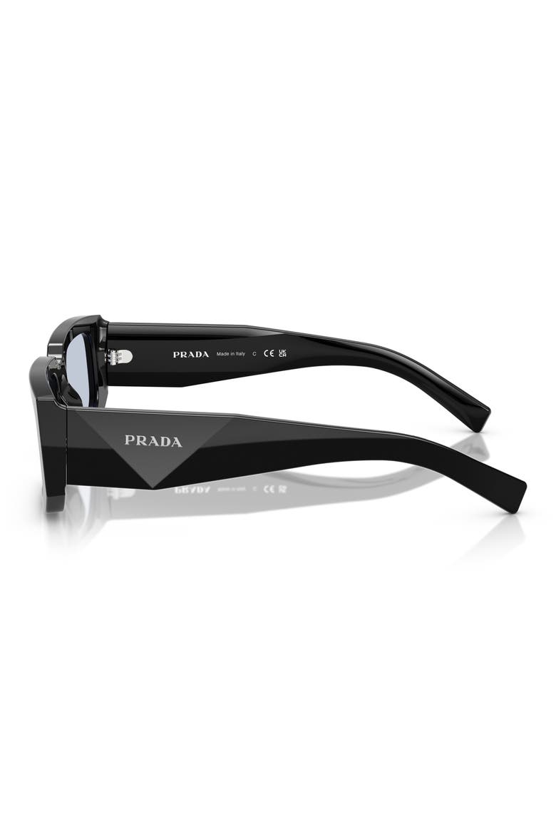 53mm Rectangular Sunglasses, Alternate, color, BLACK