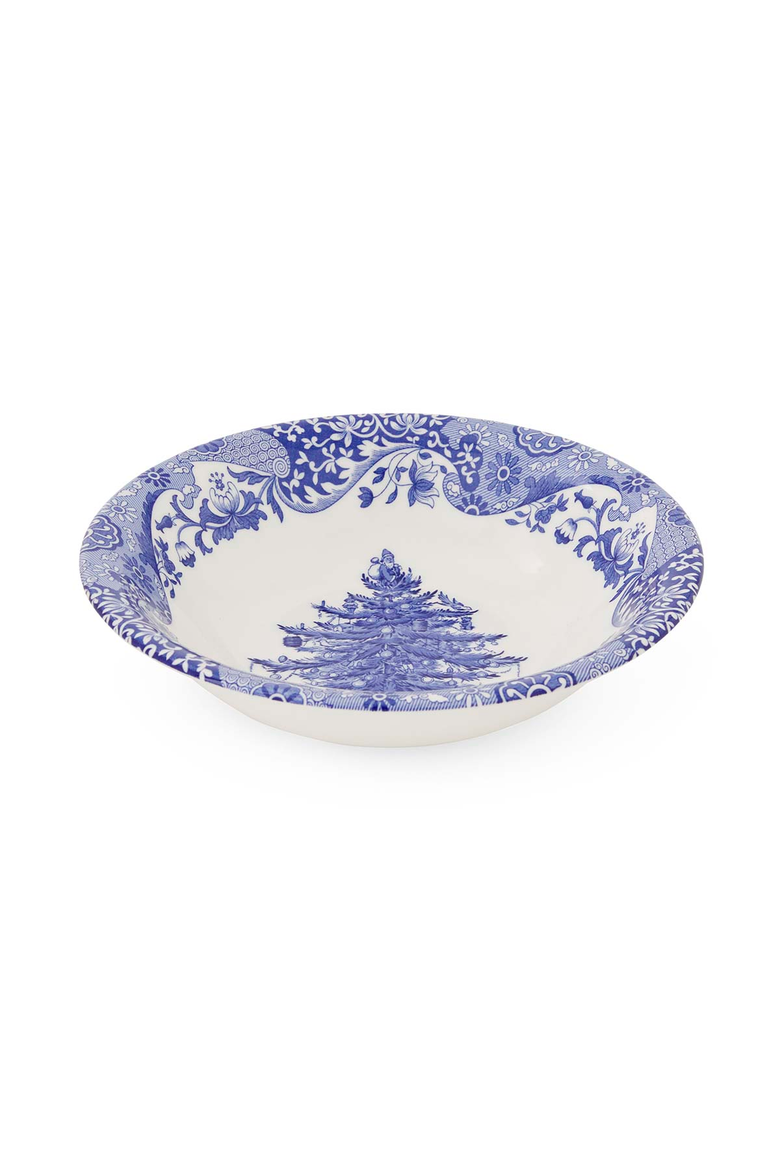 Blue Italian Christmas Cereal Bowl, Main, color, Blue