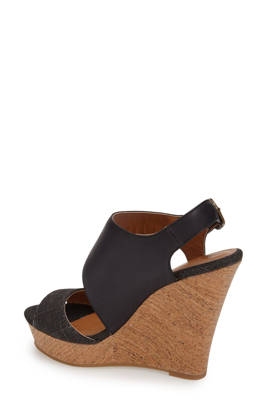 'Chihuahua' Slingback Wedge Sandal, Alternate, color, BLACK