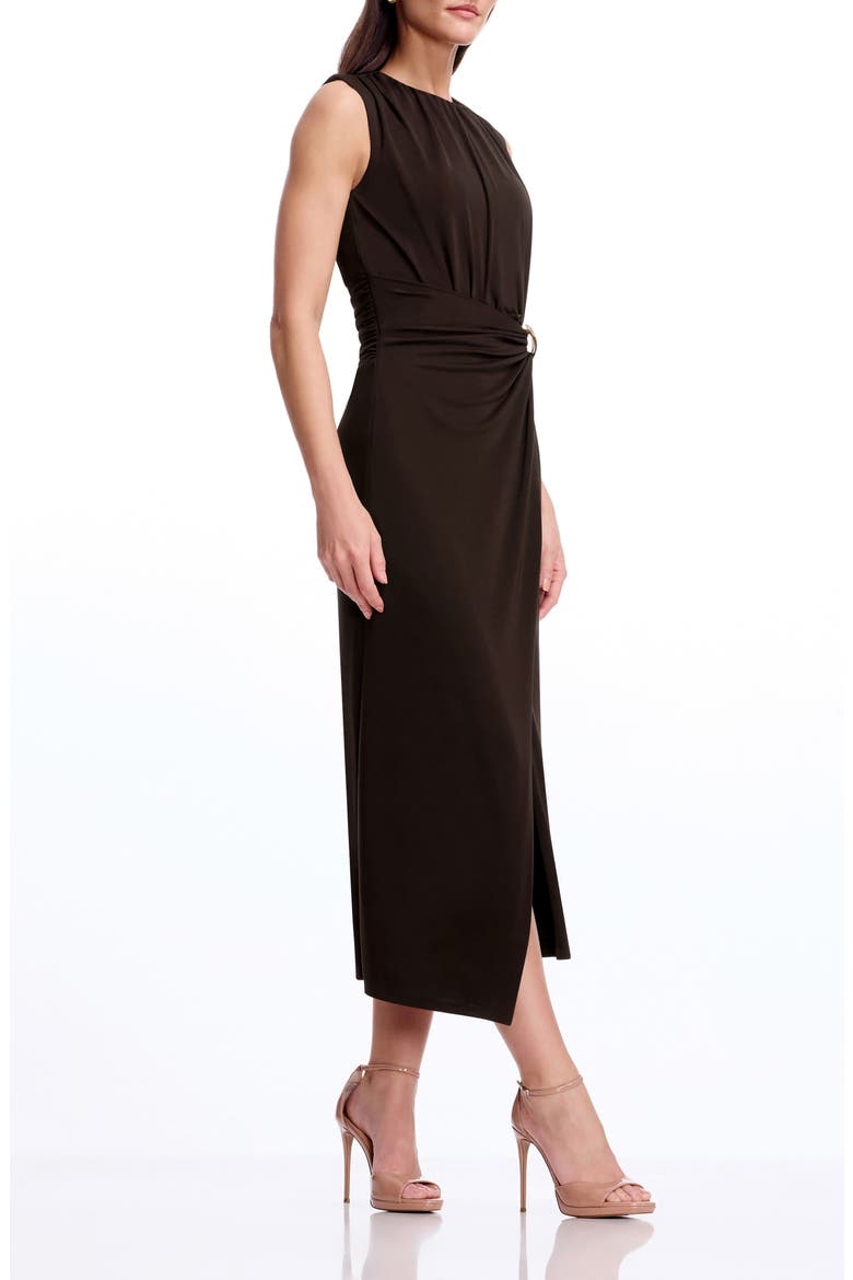 Mikey Slit Jersey Midi Dress, Alternate, color, MOCHA