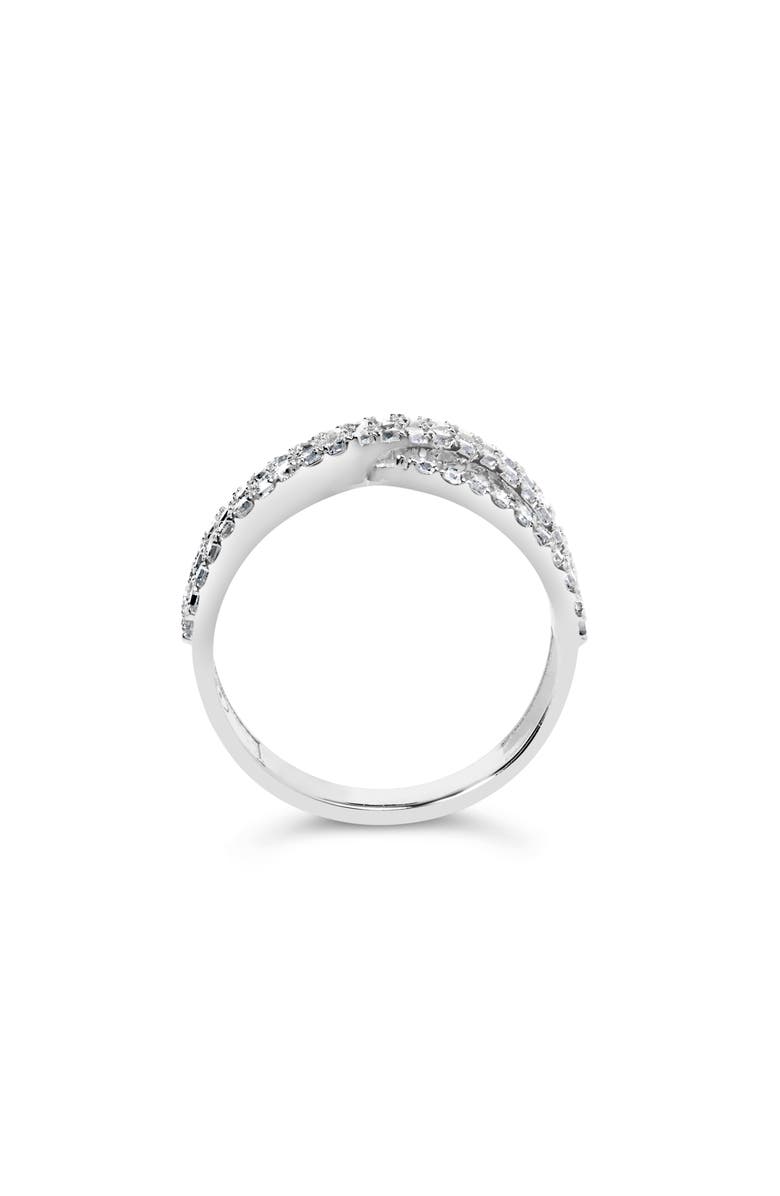 Haus of Brilliance 10K White Gold 3/4 Cttw Princess Natural Diamond Split Shank and Weave Band Ring, Alternate, color, White