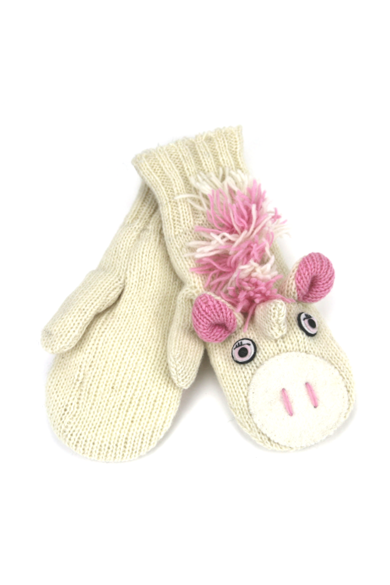 Unicorn Cover Mittens, Main, color, White
