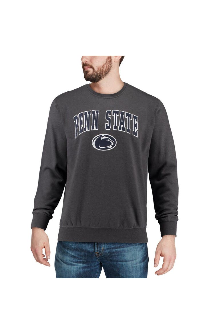 Men's Colosseum Charcoal Penn State Nittany Lions Arch & Logo Crew Neck Sweatshirt, Alternate, color, Charcoal