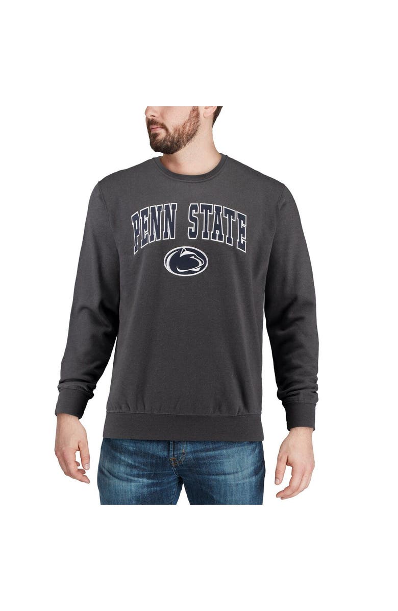 COLOSSEUM Men's Colosseum Charcoal Penn State Nittany Lions Arch & Logo Crew Neck Sweatshirt, Alternate, color, Charcoal