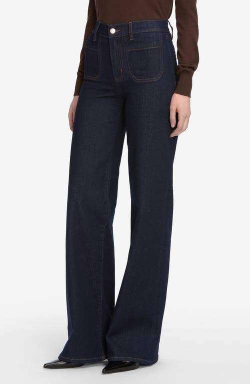 Frame Le Slim Palazzo Patch Pocket High Waist Wide Leg Jeans In Blue