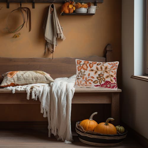 C & F Home C&f Home Floral Autumn Harvest Leaves Accent Pillow, 12" X 18" In Multi
