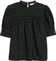 Ulla Johnson Virginia Lace Collar Puff Sleeve Top