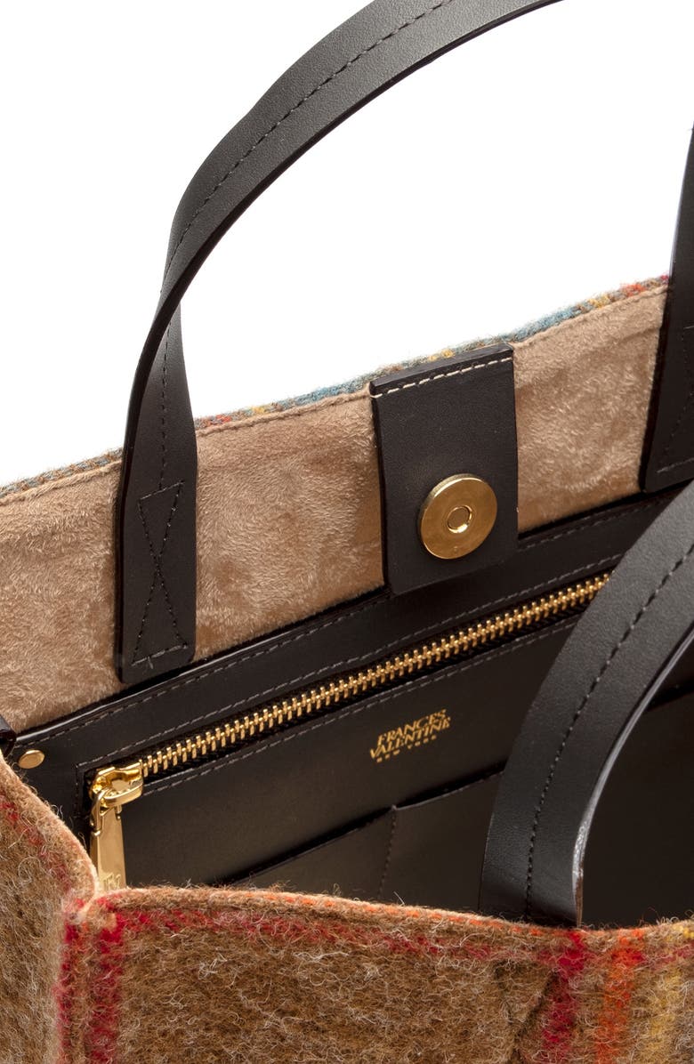 Frances Valentine Margot Wool Plaid Tote, Alternate, color,