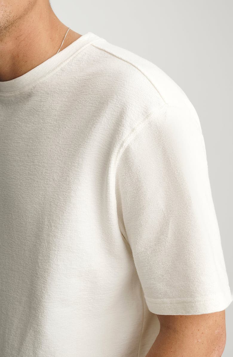 Mavi Jeans Antique White Textured Cotton Crewneck T-Shirt, Alternate, color,