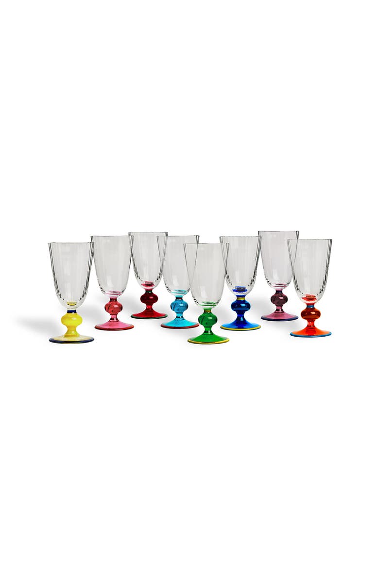 La DoubleJ Perfetto Wine Glasses Set Of 8, Main, color, Mix Multicolor