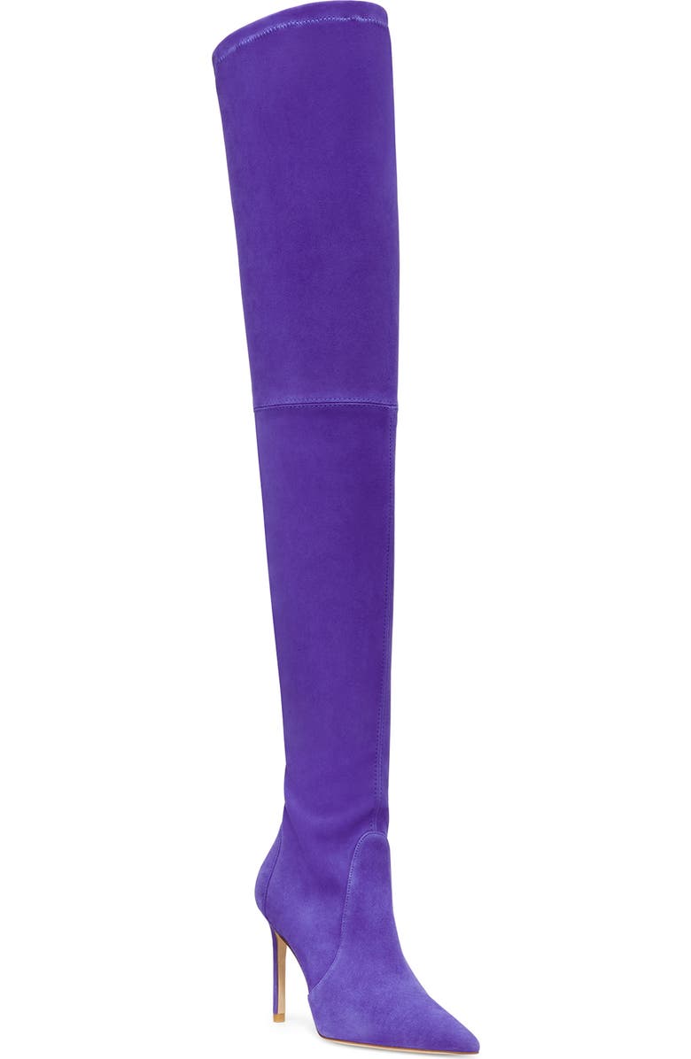 Stuart Weitzman Ultrastuart 100 Stretch Pointed Toe Over the Knee Boot, Main, color, Dusk