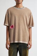 SONG FOR THE MUTE Flower Appliqué Gym T-Shirt