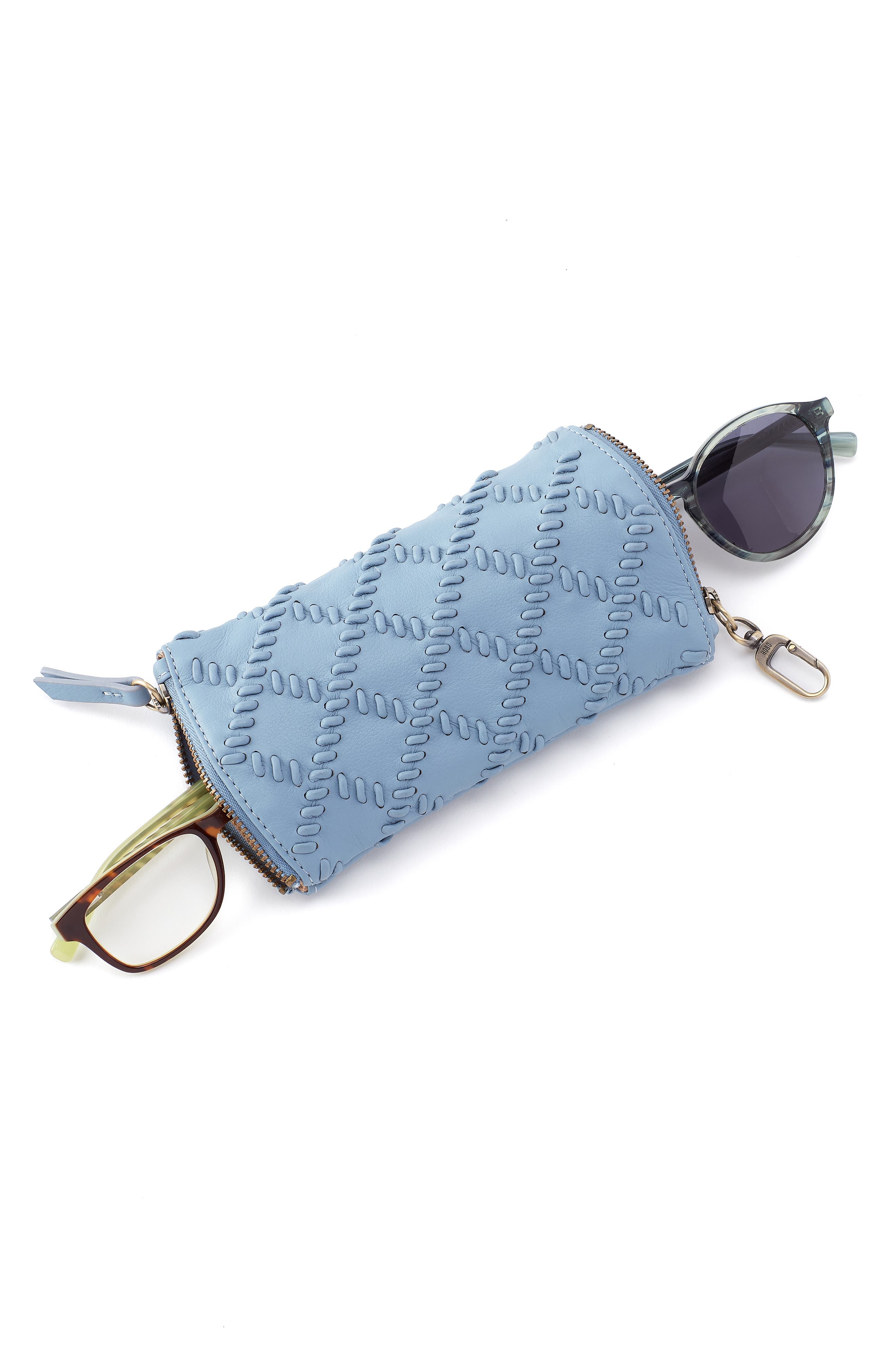 HOBO Spark Leather Double Glasses Case, Alternate, color, Bluebell