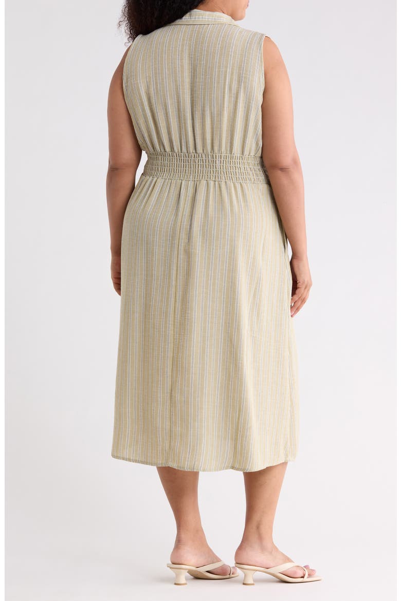 Stripe Sleeveless Midi Shirtdress, Alternate, color, SAGE STRIPE