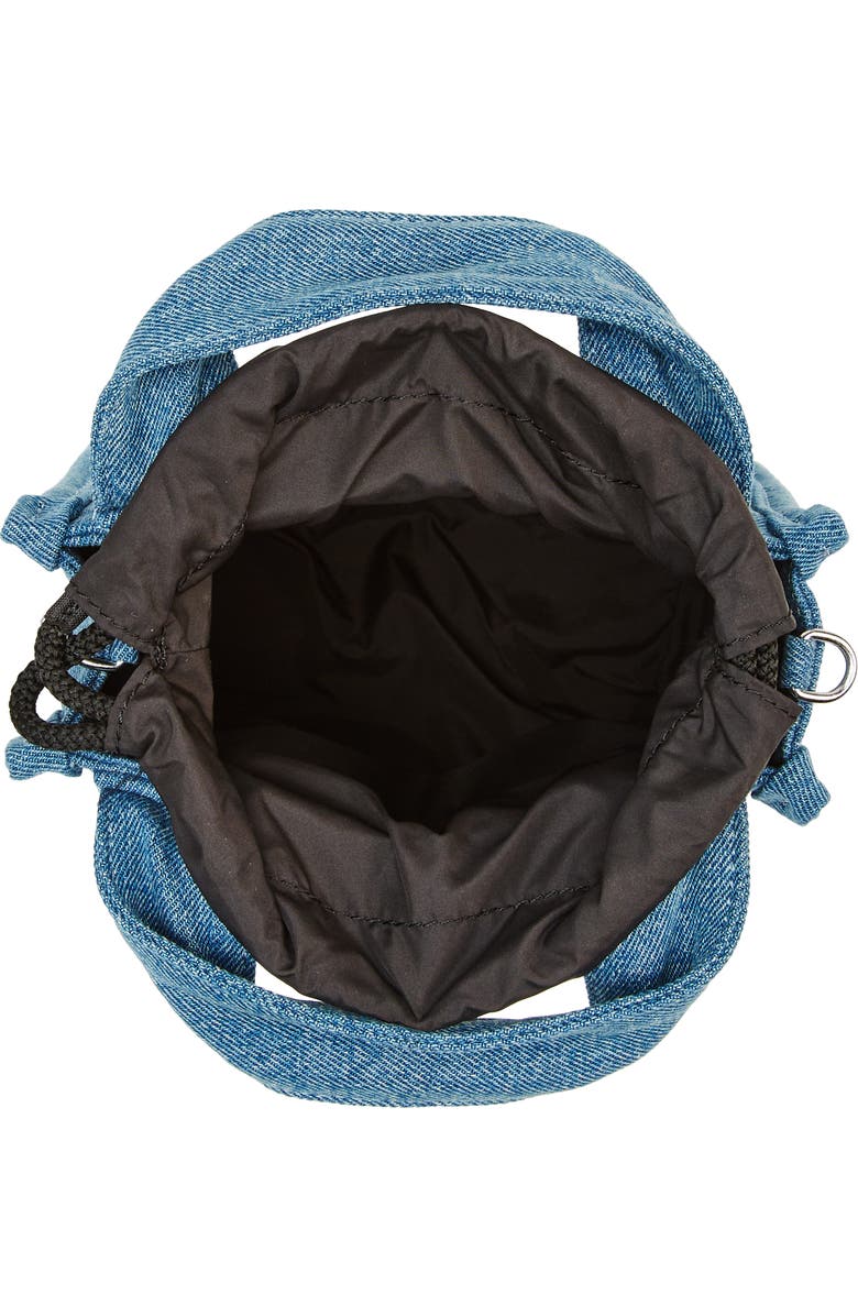 Ganni Mini Recycled Polyester Denim Tech Tote, Alternate, color,