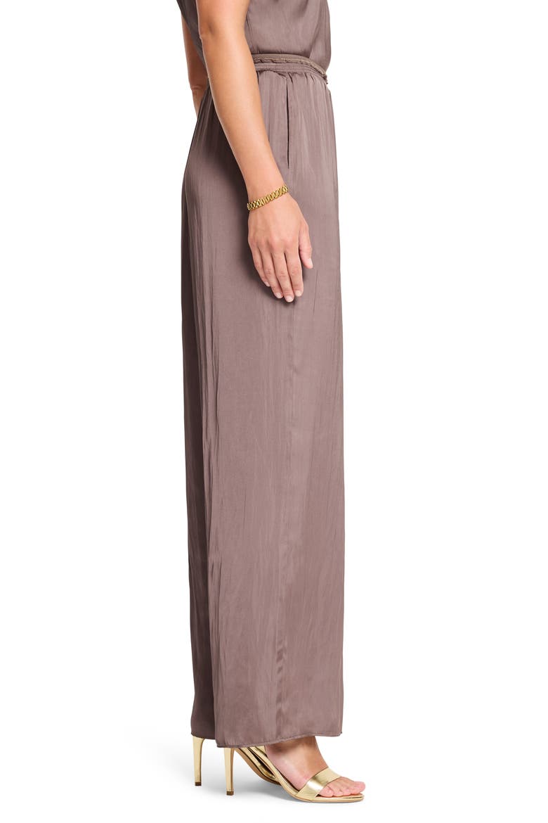Wide Leg Satin Pants, Alternate, color, COCOA