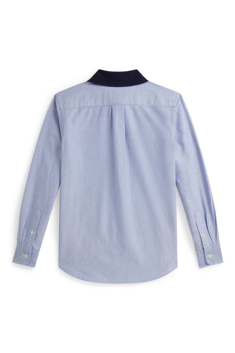 Kids' Cotton Button-Down Shirt, Alternate, color, BLUE BEAR