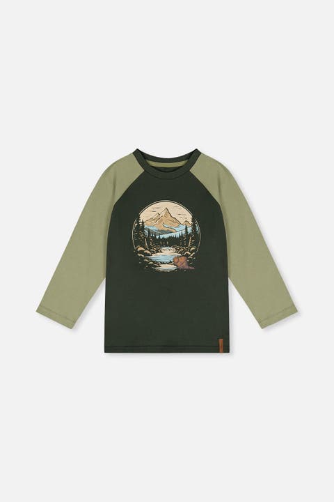 Cotton Raglan Sleeves Nature T-Shirt