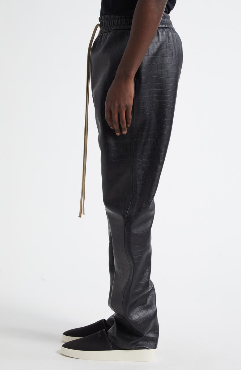 Fear of God Croc Embossed Leather Forum Pants, Alternate, color, Black