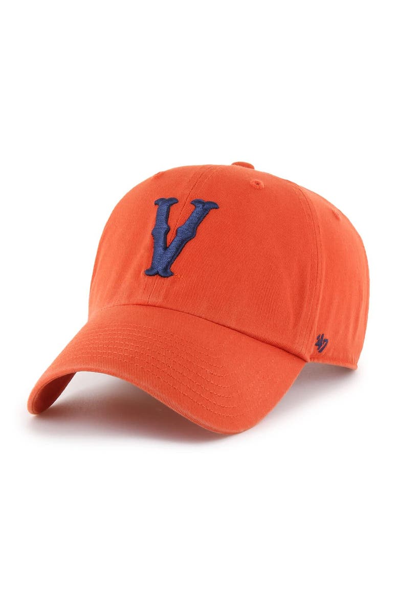 Men's '47 Orange Virginia Cavaliers Vault Clean Up Adjustable Hat, Main, color, Orange