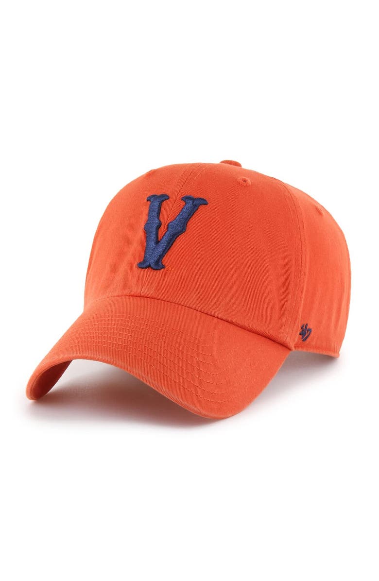 '47 Men's '47 Orange Virginia Cavaliers Vault Clean Up Adjustable Hat, Main, color, 