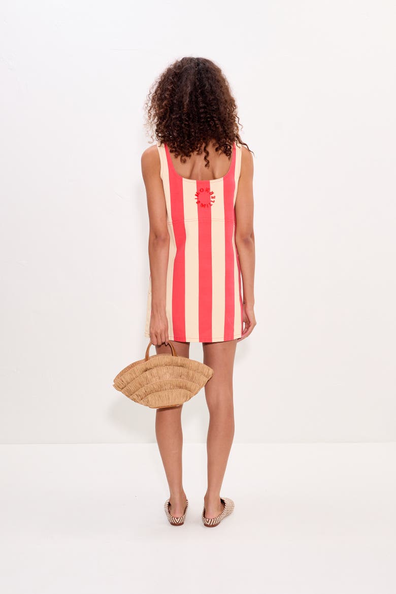 Sahara Denim Dress, Alternate, color, Venetian Red Stripe