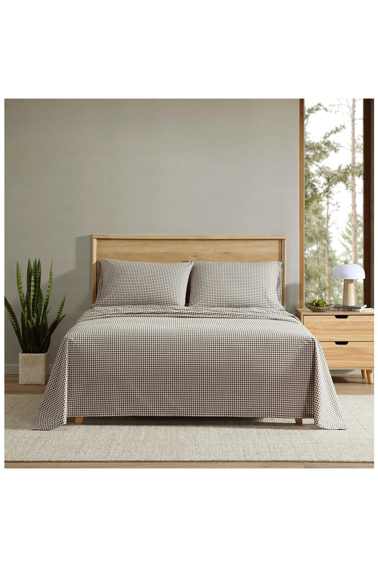 Harrison Houndstooth Cotton Percale Sheet Set, Alternate, color, OLIVE MULTI