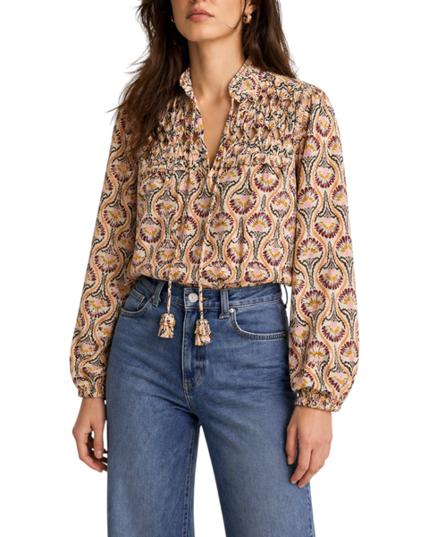 Floral Print Ruffle Blouse