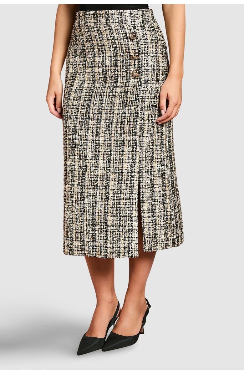 Coast Sequin Tweed Midi Skirt, Main, color, Mono