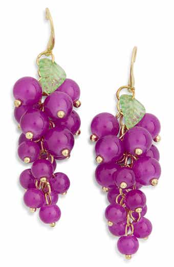 EYE CANDY LOS ANGELES Hayley Grape Drop Earrings