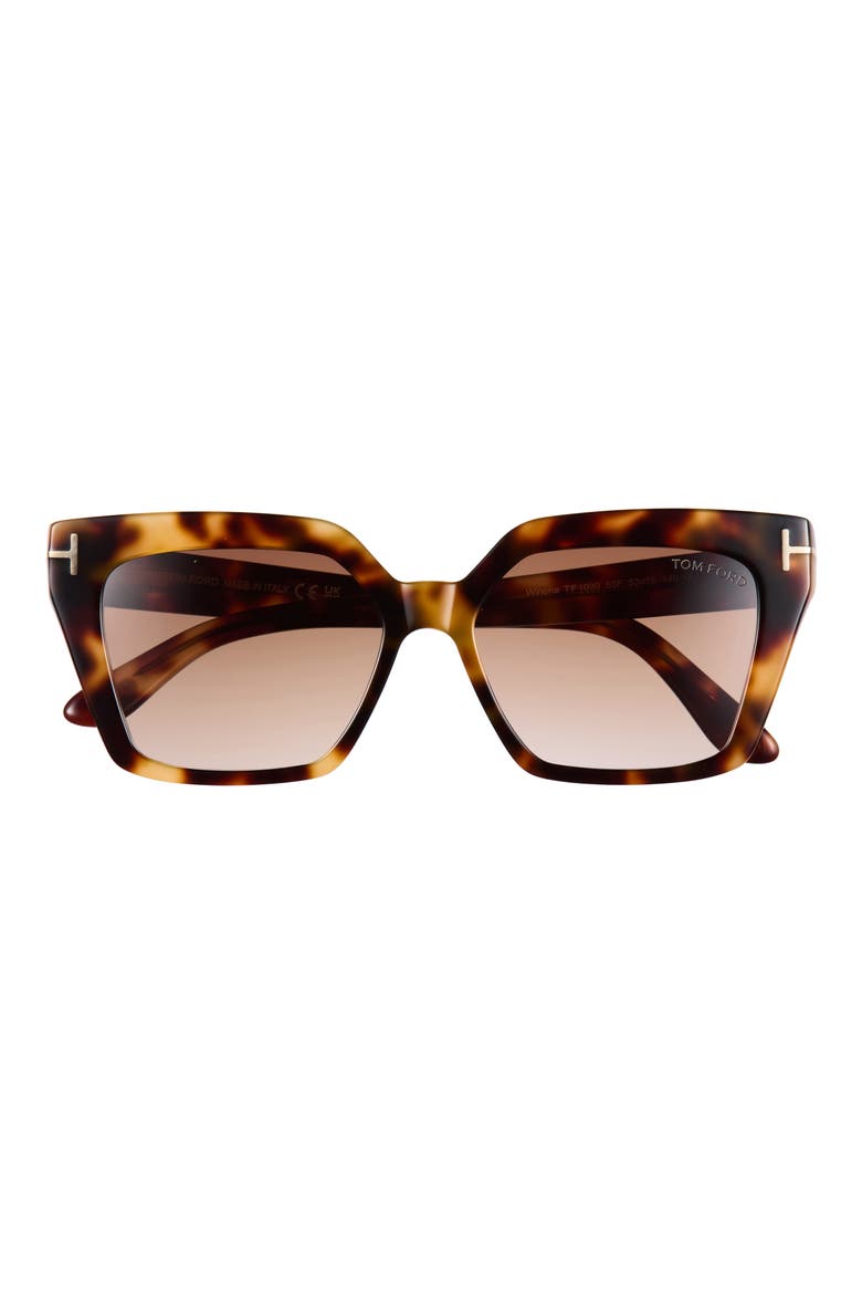 Winona 53mm Gradient Square Cat Eye Sunglasses, Main, color, BLONDE HAVANA / GRADIENT BROWN