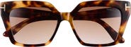 TOM FORD Winona 53mm Gradient Square Cat Eye Sunglasses