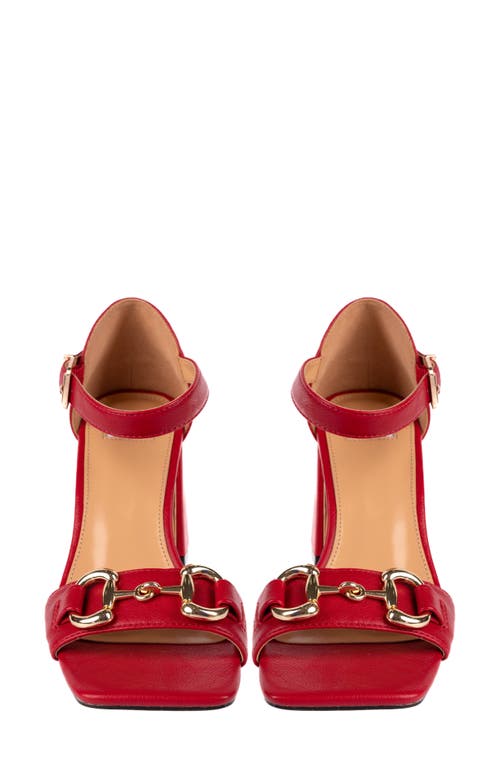 Ninety Union Santori Metallic Bit Ankle Strap Sandal In Red