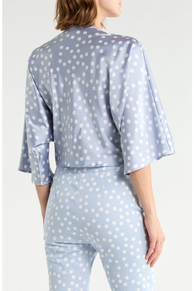 Polka Dot Front Twist Top, Alternate, color, STEEL BLUE