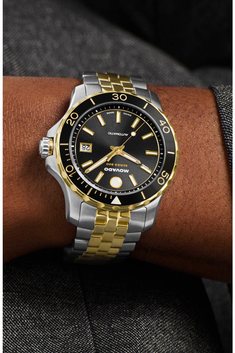Series 800 Automatic Bracelet Watch, 40mm, Alternate, color, BLACK