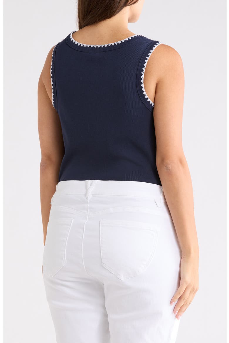 Whipstitch Trim Rib Tank, Alternate, color, NAVY - WHITE TRIM